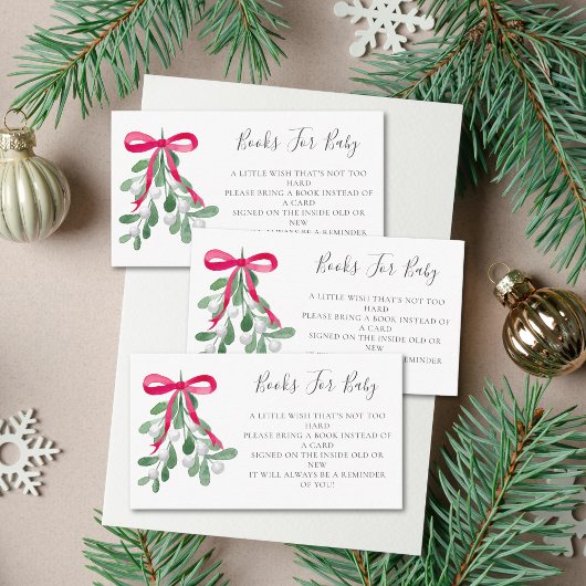 Bücher für die Baby-Weihnachtsdusche Begleitkarte