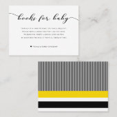 Bücher für die Babydusche Schwarz-weiß Kariert Visitenkarte (Vorne/Hinten)