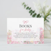 Bücher für die Girl-Aquarell-Rosa-Bube Begleitkarte (Stehend Vorderseite)