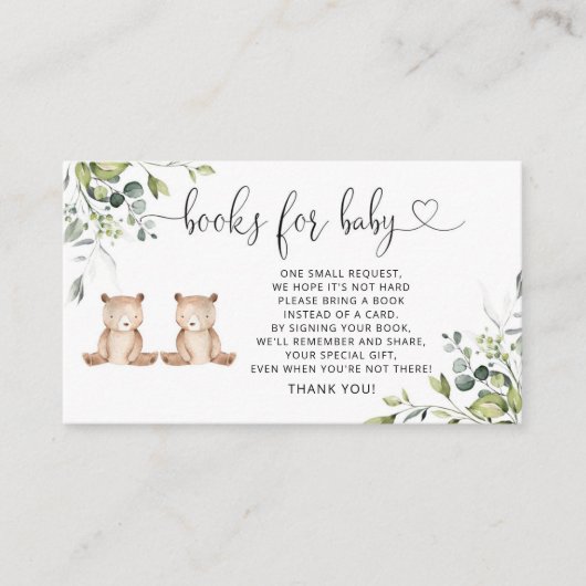 Bücher für die Holzbärenhalterung Begleitkarte (Vorderseite)