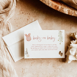 Bücher für die Kinderkarte Boho Girl Baby Shower Einladung
