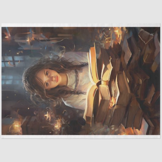 Bücher für die Mädchenlektüre 1 Dekoupage Seidenpapier (Vorderseite)