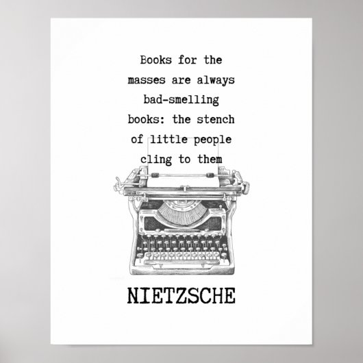 BÜCHER für die Massen STINK Zitat von Nietzsche Poster (Vorne)