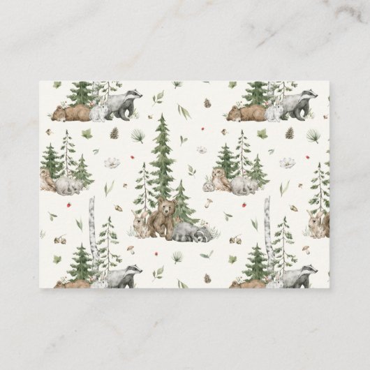 Bücher für die neutrale Woodland-Dusche des Baby B Begleitkarte (Rückseite)