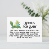 Bücher für die Raupe eines Kindes auf einem Blatt Einladung (Stehend Vorderseite)