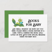 Bücher für die Raupe eines Kindes auf einem Blatt Einladung (Vorne/Hinten)