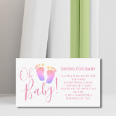 Bücher für die rosafarbene Babydusche Begleitkarte