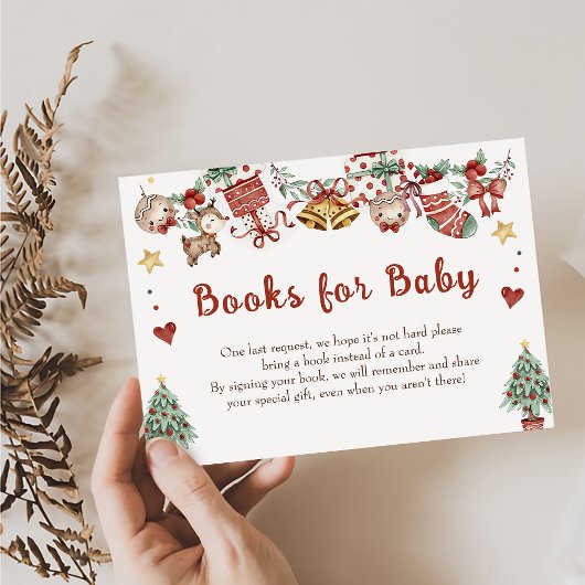 Bücher für die Weihnachtsdusche des Babys Begleitkarte