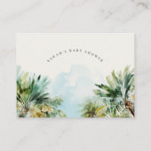 Bücher für eine Babydusche im tropischen Palmenhai Begleitkarte (Rückseite)