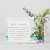 Bücher für eine Babydusche im tropischen Palmenhai Einladung (Stehend Vorderseite)