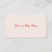 Bücher für handgezogene Babyapplikation Begleitkarte (Rückseite)