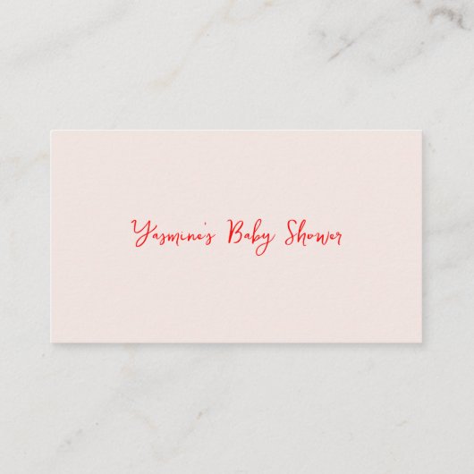 Bücher für handgezogene Babyapplikation Begleitkarte (Rückseite)