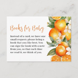 Bücher für kleine Süsse Orange Babydusche Begleitkarte