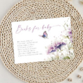 Bücher für lila Baby-Lila-Schmetterlingsdusche Begleitkarte