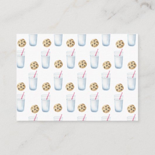 Bücher für Mädchen, Milch und Cookies Begleitkarte (Rückseite)