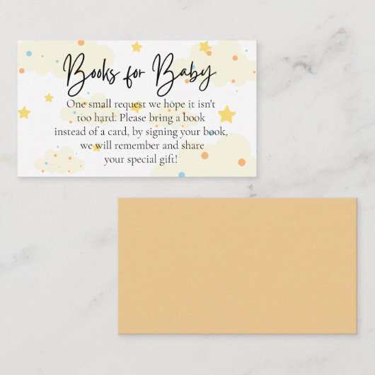 Bücher für Mond und Sterne für Baby Begleitkarte (Vorne/Hinten)