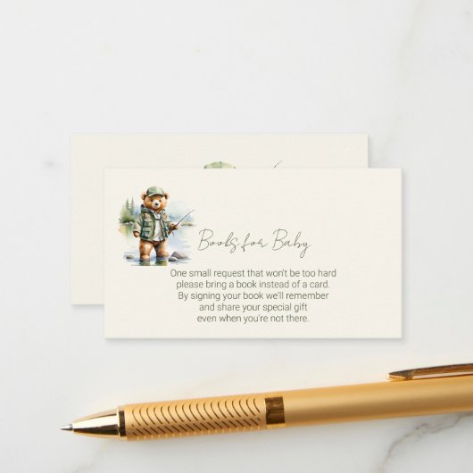 Bücher für Niedliche Bärenfischerei Begleitkarte (Vorderseite/Rückseite Beispiel)