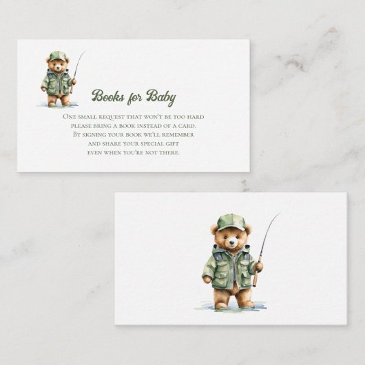 Bücher für Niedliche Bärenfischerei Begleitkarte (Vorne/Hinten)