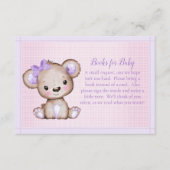 Bücher für Niedliches Lila Baby Bär für Mädchendus Begleitkarte (Vorderseite)