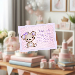Bücher für Niedliches Lila Baby Bär für Mädchendus Begleitkarte