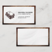 Bücher für Rechtswissenschaften | Holzrahmen Visitenkarte (Vorne/Hinten)