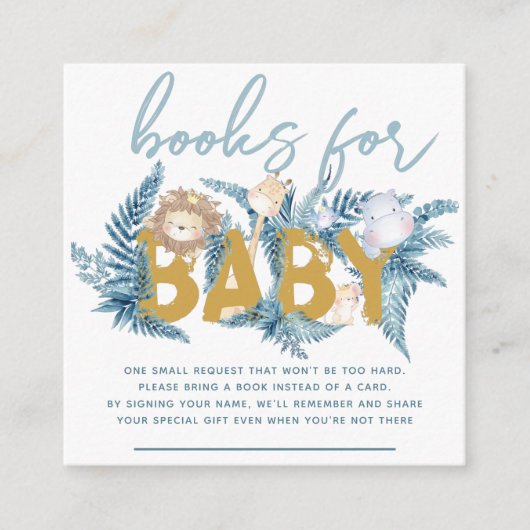 Bücher für Safari-Tiere Begleitkarte (Vorderseite)