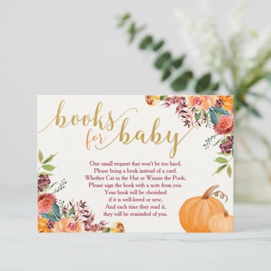 Bücher für Säuglinge, Kürbisbücher für Buchanfrage Begleitkarte (Stehend Vorderseite)