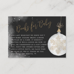 Bücher für Schneeflocken Winterbabydusche Begleitkarte