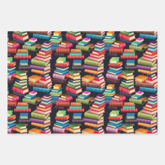 Bücher Galaxy Stars farbenfrohe Polka Dot School T Geschenkpapier Set (Vorderseite)