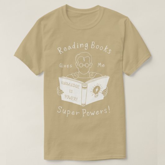 Bücher geben mir Super Power T-Shirt (Design vorne)