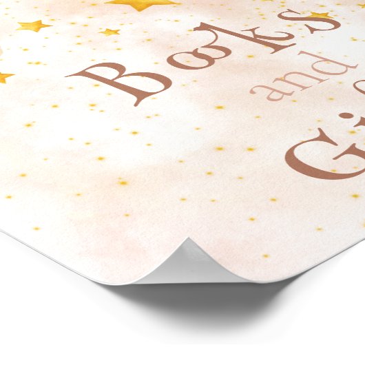 Bücher & Geschenke Boho Regenbogen goldene Sterne Poster (Ecke)