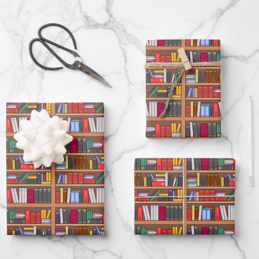 Bücher Geschenkpapier, Leser-Geschenkverpackung Geschenkpapier Set (Vorderseite)