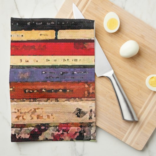 Bücher Geschirrtuch (Viertel Falte)