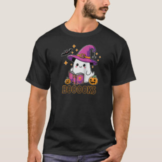 Bücher Ghost Boooks Halloween Reading Librarian Te T-Shirt