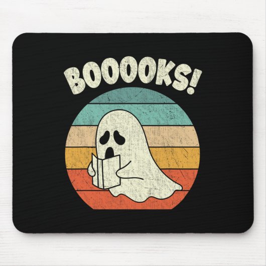 Bücher Ghost Halloween Vintag Teacher Book Libra Mousepad (Vorne)