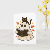 Bücher Ghost Reading Buch Halloween Library Black  Karte (Gelbe Blume)