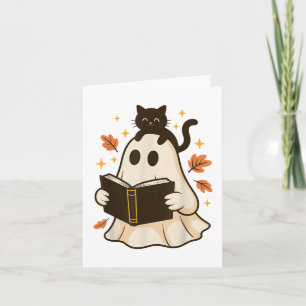 Bücher Ghost Reading Buch Halloween Library Black  Karte