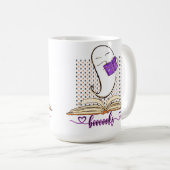 Bücher! Ghost und Book Halloween Reading Kaffeetasse (VorderseiteRechts)
