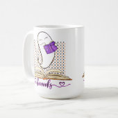 Bücher! Ghost und Book Halloween Reading Kaffeetasse (Vorderseite Links)