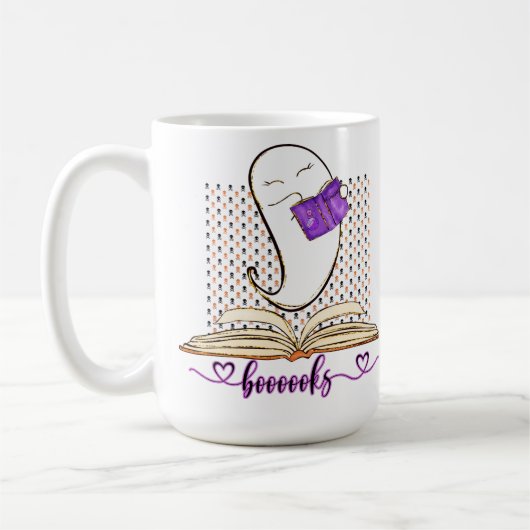 Bücher! Ghost und Book Halloween Reading Kaffeetasse (Links)