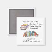 Bücher = Glück | Benutzerdefiniert Magnet (Vorderseite/Rückseite)
