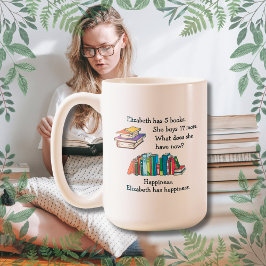 Bücher = Glück, Liebe zum Lesen Kaffeetasse