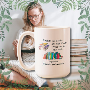 Bücher = Glück, Liebe zum Lesen Kaffeetasse