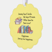 Bücher = Glück, Liebe zum Lesen Ornament Karte (Links)