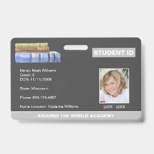 Bücher Homeschool Schüler-ID-Ausweis Ausweis