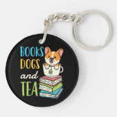 Bücher, Hunde und Tee Schlüsselanhänger (Rückseite)
