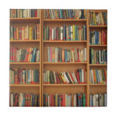 Bücher im Bücherregal Fliese (Vorderseite)