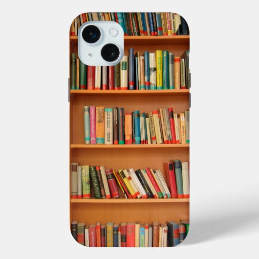Bücher im Hintergrund der virtuellen Bibliothek Case-Mate iPhone Hülle (Rückseite)