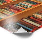 Bücher im Hintergrund der virtuellen Bibliothek Fotodruck (Ecke)
