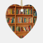 Bücher im Hintergrund der virtuellen Bibliothek Keramik Ornament (Rechts)